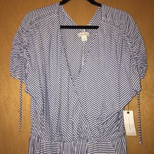 Blue and white stripe summer dress